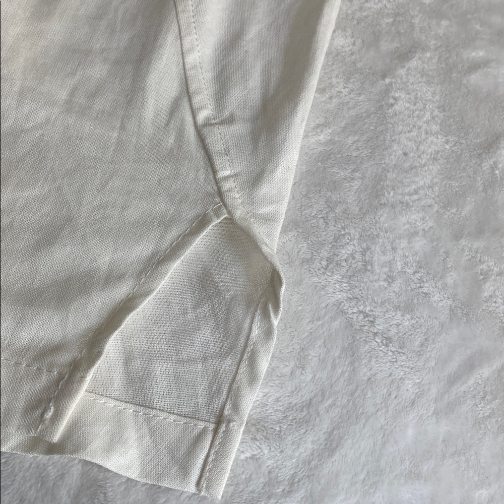 Max Studio White Linen Blend Sleeveless Tank Top - Picture 6 of 12